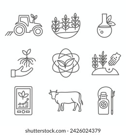 Sustainable Farming Icon Set with Maximize Soil Coverage and Integrate Livestock-Examples for Regenerative Agriculture Icon Set