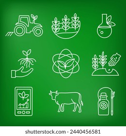 Sustainable Farming Icon Set with Maximize Soil Coverage and Integrate Livestock-Examples for Regenerative Agriculture Icon Set