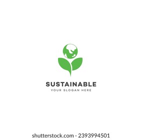 Sustainable, Sustainable farming logo design template elements. Vector illustration. New Modern logo.