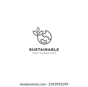 Sustainable, Sustainable farming logo design template elements. Vector illustration. New Modern logo.