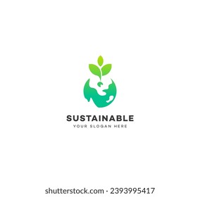 Sustainable, Sustainable farming logo design template elements. Vector illustration. New Modern logo.