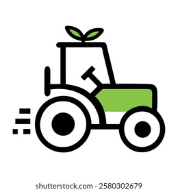 Sustainable farming tractor eco agriculture isolated illustration