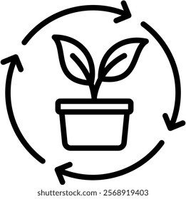 Sustainable Farming Vector Lineal Icon On White Background.