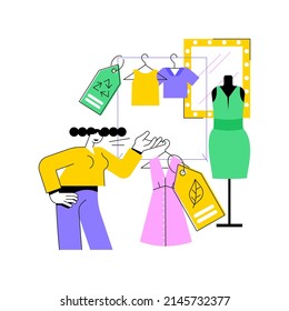 Sustainable Fashion Abstract Concept Vector Illustration. Sustainable Manufacturing Brand, Green Technologies In Fashion, Ethical Clothing Production, Organic Clothes, Zero Waste Abstract Metaphor.