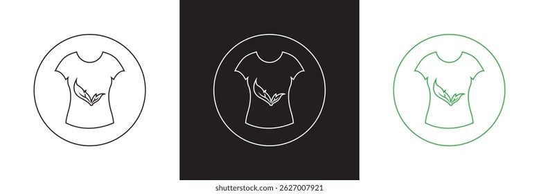 Sustainable fashion icon.  Vector for websites, mobile interfaces, presentations, banner, visual branding etc. Vector illustration. isolated on white and black background. EPS 10