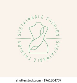 Sustainable Fashion Symbol. Vector Logo Design Template.