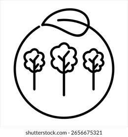 Sustainable Forestry Outline Icon Vector Illustration