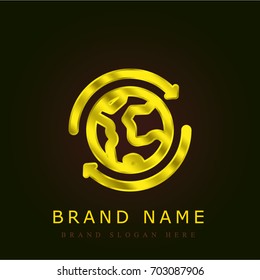 Sustainable golden metallic logo