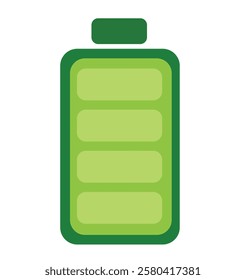 Sustainable  green battery vector illustration.