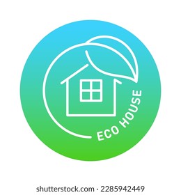 Sustainable green building, certified vector icon badge