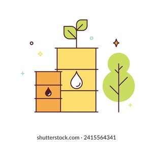 Sustainable green ecological and environment friendly, renewable fuel concept vector illustration.