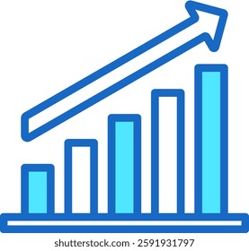 Sustainable Growth Icon Blue Color Vector Illustration