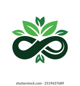 Sustainable Growth Logo With Infinity and Leaf Elements