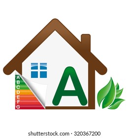 Sustainable home class A with leaf