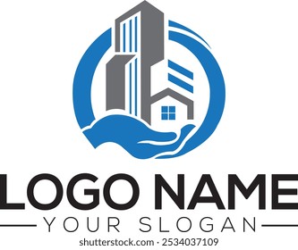 Casa sostenible Línea continua Icono editable Logotipo inmobiliario 