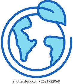 Sustainable Icon Blue Vector Illustration