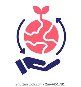 Sustainable Icon Color Fill Style Vector Illustration