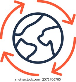 Sustainable Icon Color Line Vector Illustration