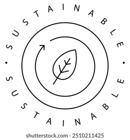 Sustainable Icon Design. Represents Eco Friendly, Environmental Responsibility, Green Practices, Conservation. Vector icon with editable Stroke.