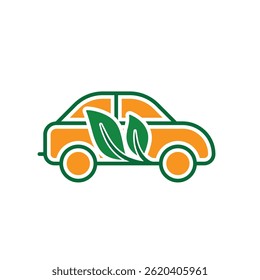 sustainable icon. eco friendly car vector. electric car symbol. reuse, recycle, zero emission, green energy, web, technology. Solid design style