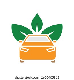 sustainable icon. eco friendly car vector. electric car symbol. reuse, recycle, zero emission, green energy, web, technology. Solid design style
