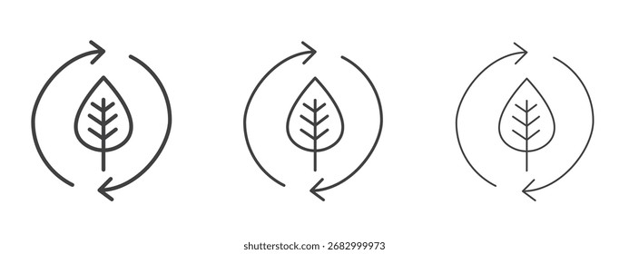 Sustainable icon - editable stroke vector illustration