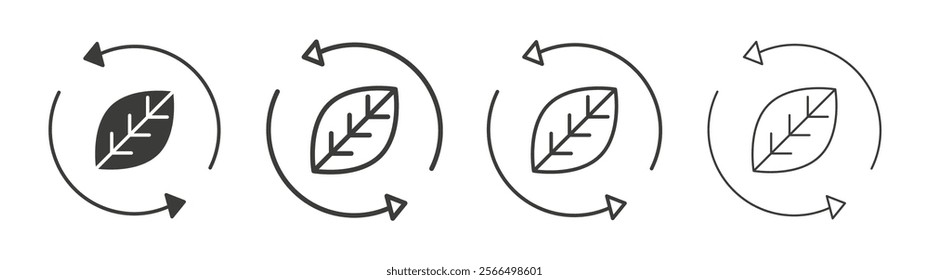 Sustainable icon flat and linear vector illustration on white background.