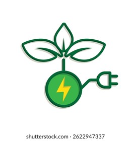 sustainable icon. green energy vector. reuse, recycle, net zero, green energy, eco-friendly concept. Mixed design style