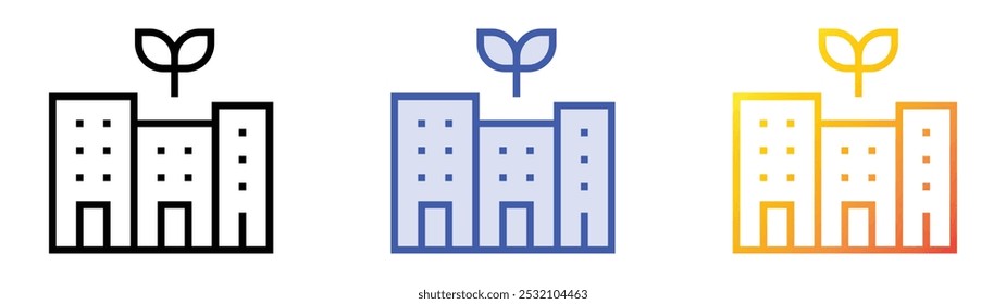 sustainable icon. Linear, Blue Fill and Gradient Style Design Isolated On White Background