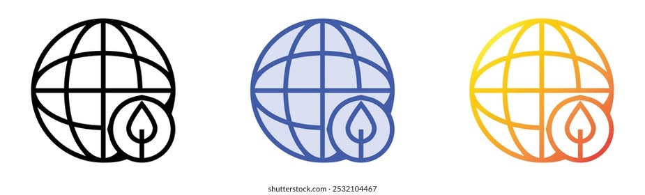 sustainable icon. Linear, Blue Fill and Gradient Style Design Isolated On White Background