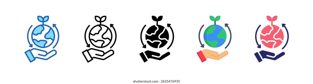 Sustainable Icon Multiple Style Set Collection.