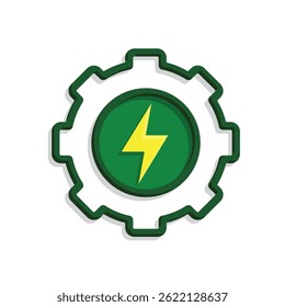 sustainable icon. recycling vector. reuse symbol with gears and circular arrows. settings, recycling, zero emissions, web. Mixed style design