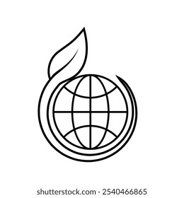 sustainable icon. with reuse, recycle, renewal for carbon reduction, net zero, green energy, eco friendly concept. outline design style. vector illustration