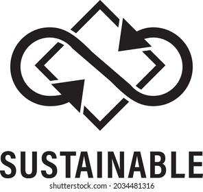 Sustainable Icon Symbol - Enviromental Friendly Iconography