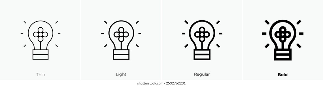 sustainable icon. Thin, Light Regular And Bold style design isolated on white background