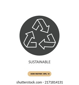 sustainable icons  symbol vector elements for infographic web