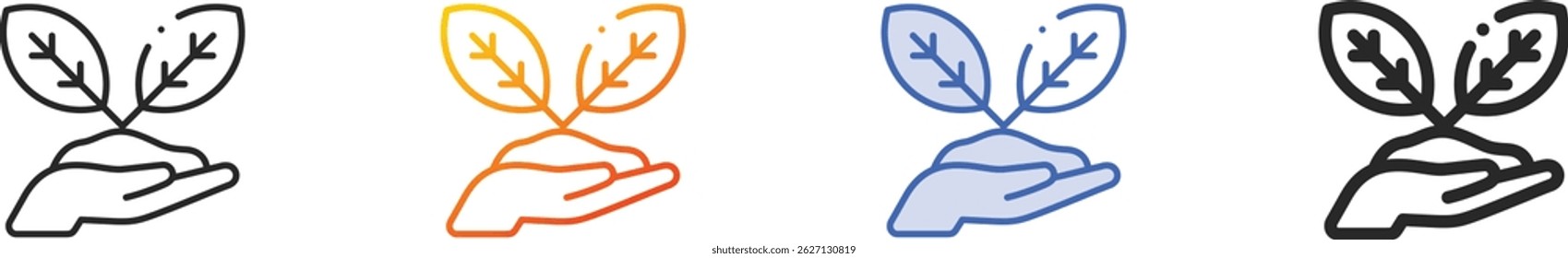 sustainable icon.Thin Linear, Gradient, Blue Stroke and bold Style Design Isolated On White Background