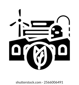 sustainable industry glyph icon vector. sustainable industry sign. isolated symbol illustration