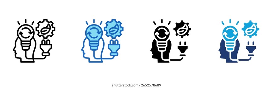 Sustainable Innovation icon Multi Style Vector Illustration
