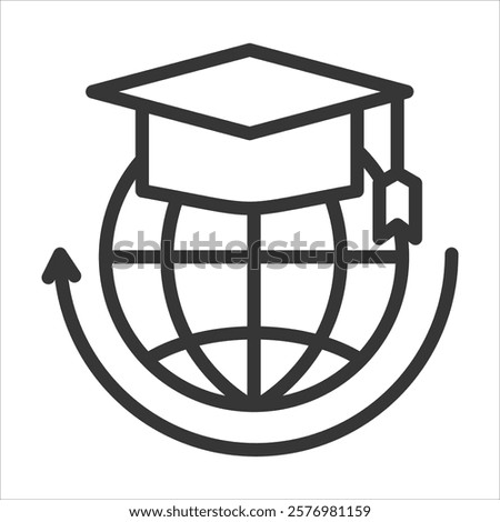 Sustainable Learning Outline Icon Vector Illustration