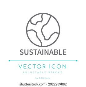 Sustainable Line Icon. Eco Friendly Vector Symbol.