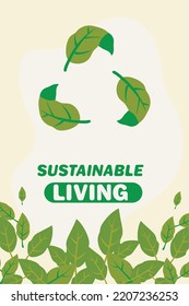 sustainable living cartel with recycle symbol