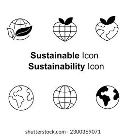 Sustainable living, Eco-friendly practices, Green initiatives, Environmental sustainability, Renewable energy, Waste reduction,
Recycling and upcycling vector icons.