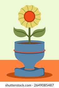 Sustainable living flower pot illustration