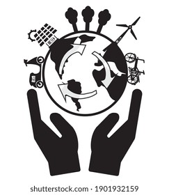 Sustainable Living, hands, worldwide, Recycling, Clean energy