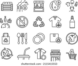 Sustainable Living Icons flat design