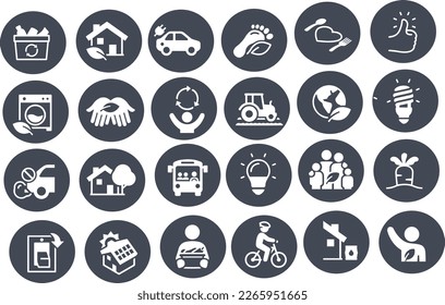 Sustainable Living Icons vector design