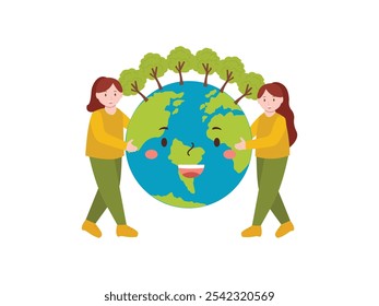 Sustainable Living to Save Earth Illustration