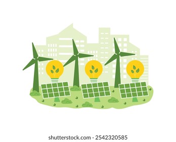 Sustainable Living to Save Earth Illustration