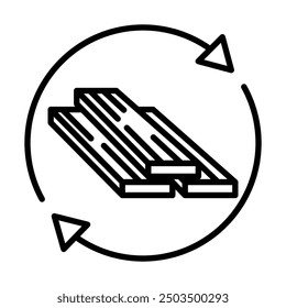 Sustainable Lumber icon line vector illustration